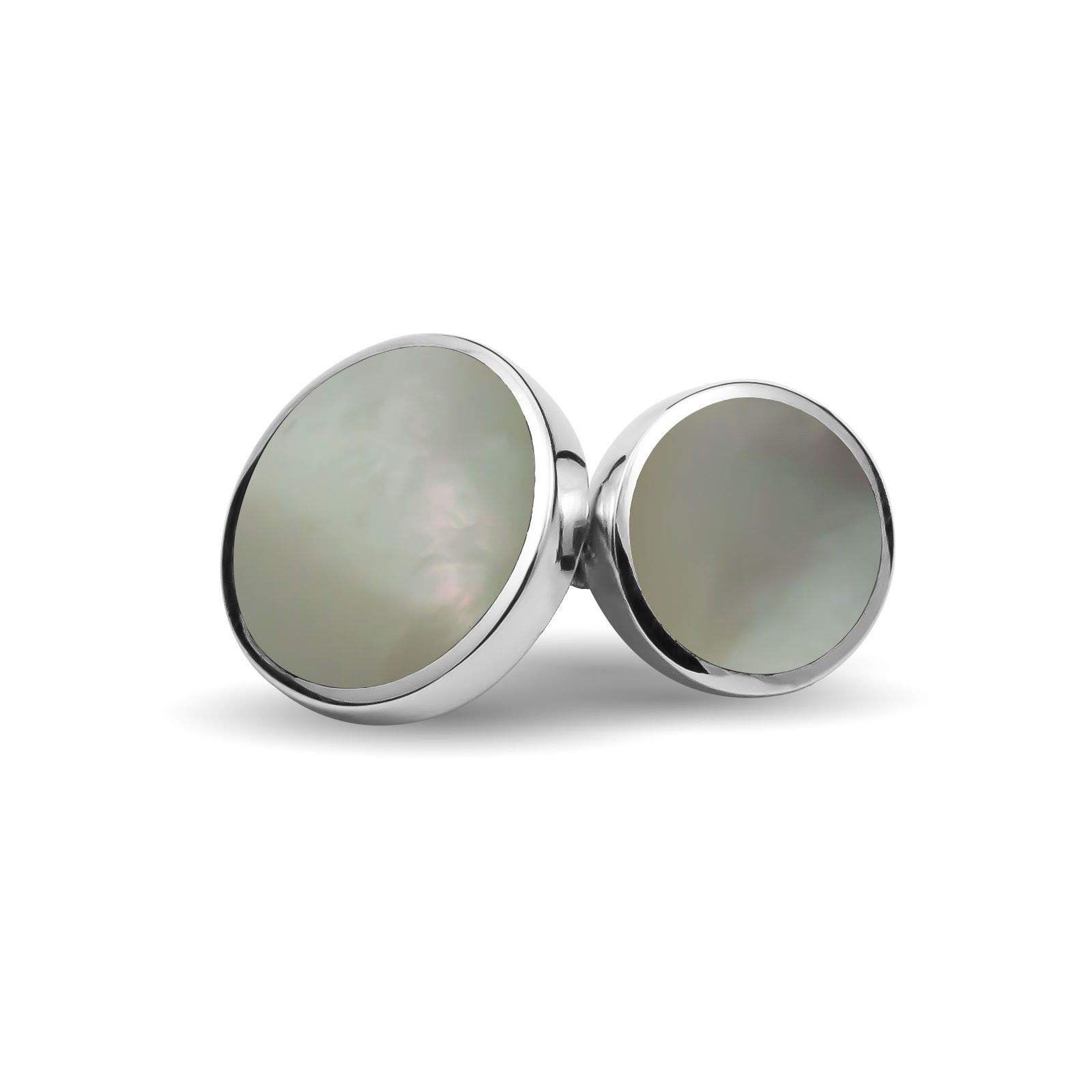 NEW Sterling Silver Mother of Pearl Double Sided Cufflinks Boxed