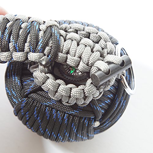 Holtzman’s Survival Kit Paracord Grenade The #1 BEST 48 tool emergency kit (Blue/Black)