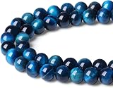 XIANNVXI 8mm Blue Tiger Eye Beads Crystal Gemstone Necklace Craft 47 Pcs