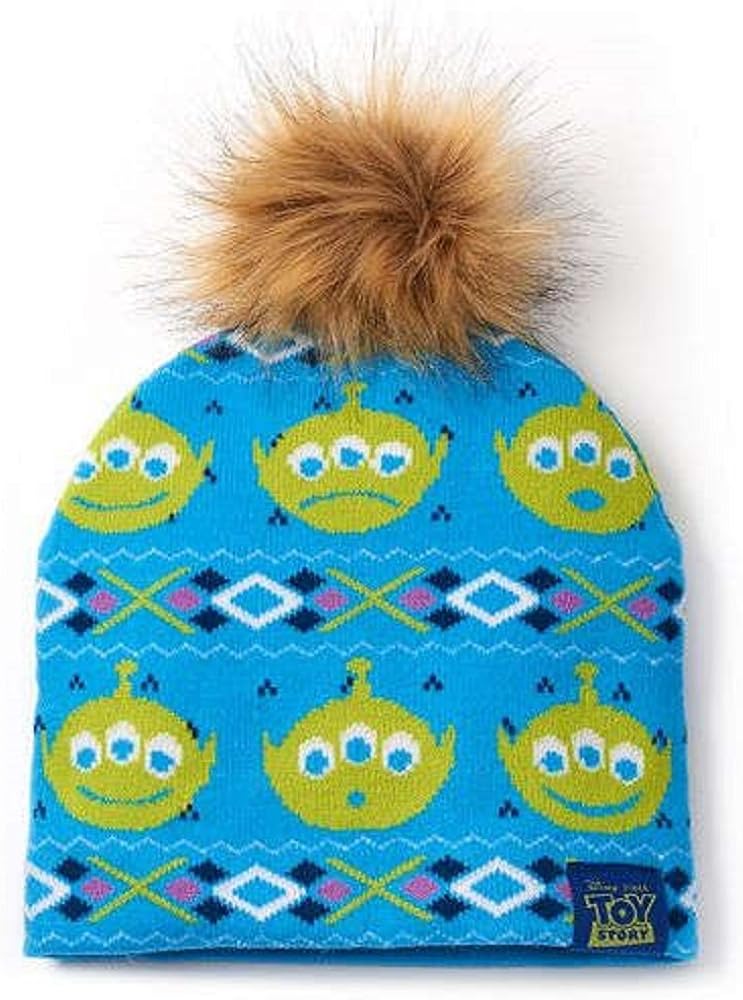 Disneys Toy Story Little Green Men Womens PomPom Beanie