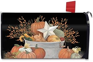 Briarwood Lane Fall Bushel Primitive Magnetic Mailbox Cover Pumpkins Star Pip Berries Standard