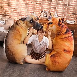 XIAOHONG 3D Dog Throw Pillow Stuffed Animal Throw