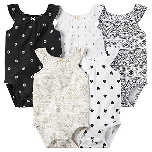 Carter's Baby Girls 5-Pack Sleeveless Bodysuits (Multi)