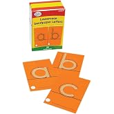 Didax Lowercase Sandpaper Letters - 28 Tactile Alphabet Cards for Grades Pre-K to 1st - Educational Letter Resources for Young Learners, Orange