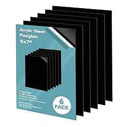 Egofine 5" x 7" Black Plexiglass Sheets 6 Pack 0.04