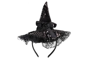 BinaryABC Halloween Witch Hat Headband for Halloween Costume Dress up Party Supplies,10.6 * 9inch(Black)