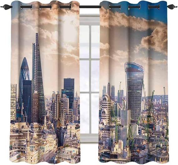 Amazon.com: City 2 pcs 29x36" Blackout Drapes,Modern ...