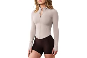 GYM RAINBOW Womens Snatched Workout Jackets Lightweight Zip Up Slim Fit Gym Track Athletic Jackets with Thumb Holes