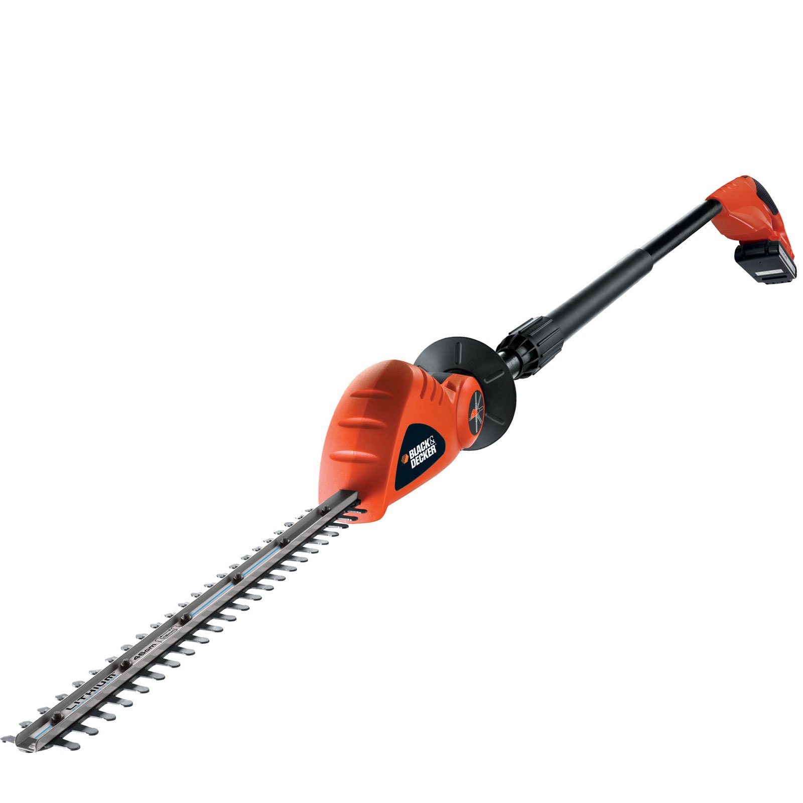 BLACK+DECKER 18V Cordless 43 cm Pole Hedge Trimmer with 2.0Ah Lithium Ion Battery