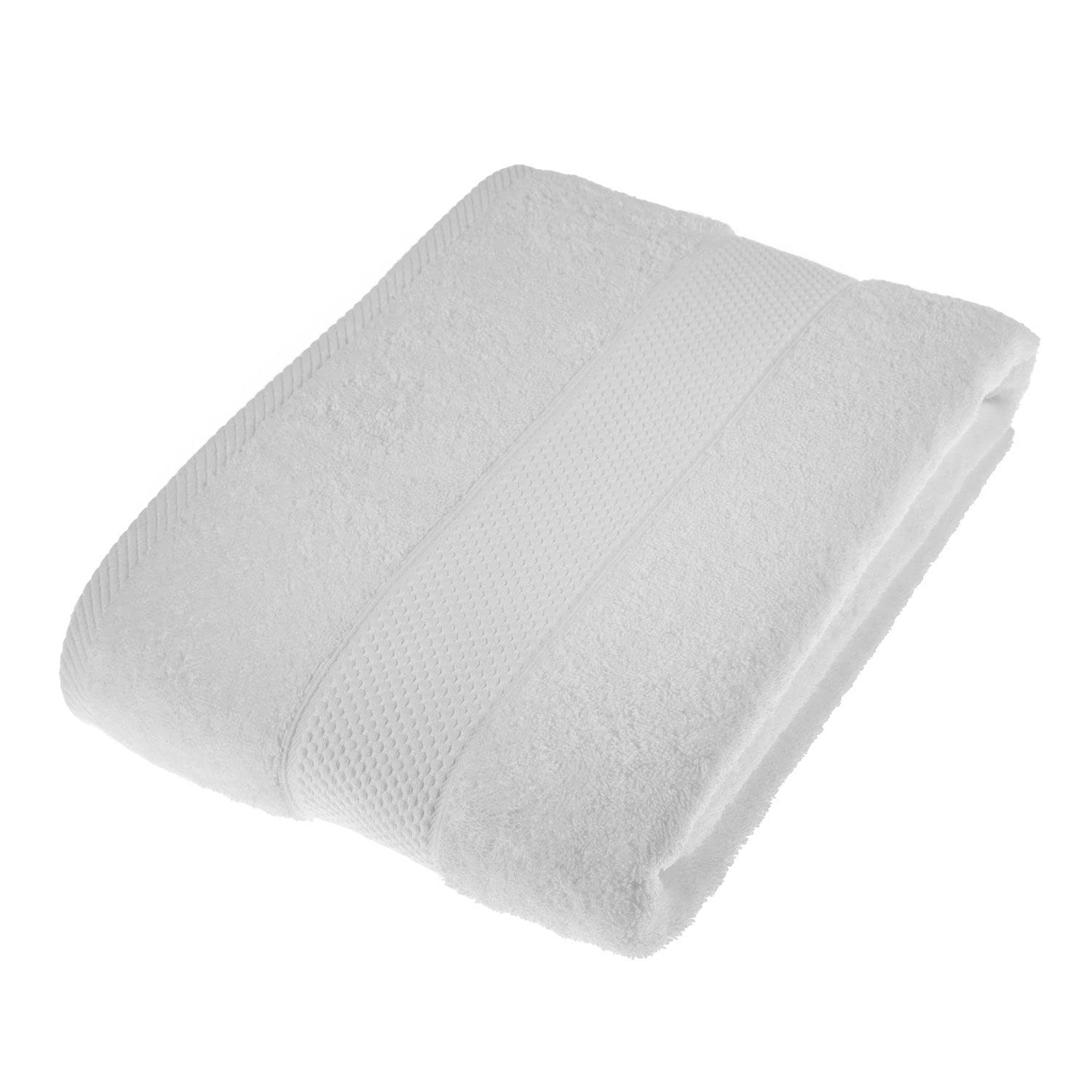 HOMESCAPES White Turkish Cotton Bath Sheet Super Soft Thick & Absorbent 500 GSM Towel Heavy Weight for everyday Luxury