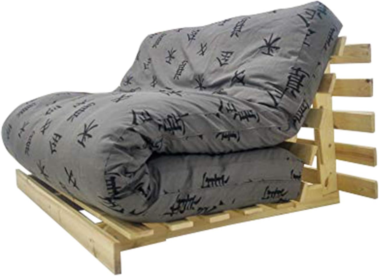 Futon On Line divano letto Luna, naturale, Custodia Grigio Motivos