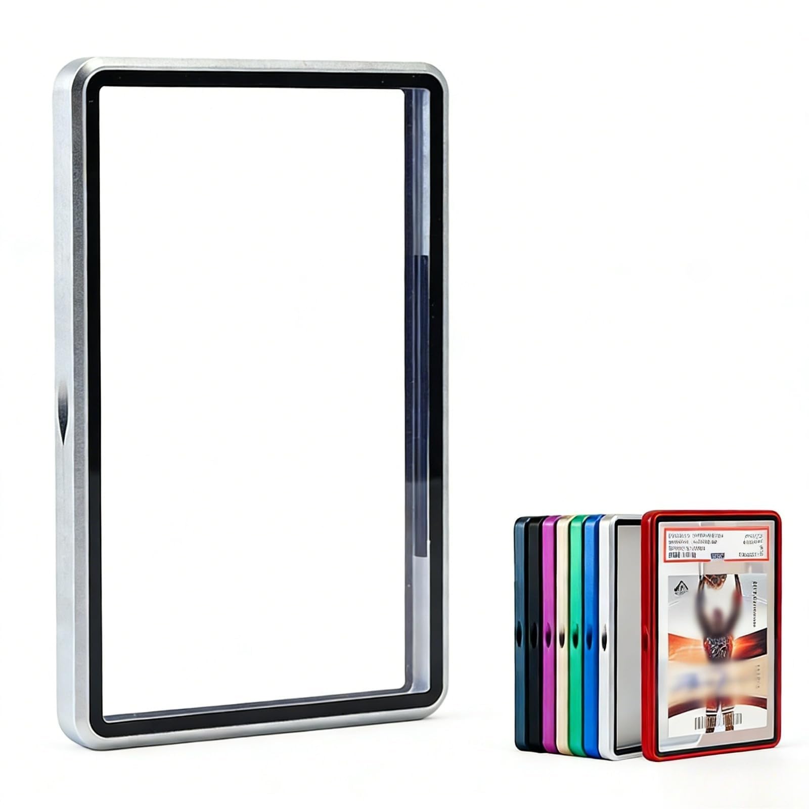 Premium Graded Trading Card Protector for Pokémon-35pt PSA & CGC Slab Bumper Guard,UV & Scratch Resistant & Magnetic Closure | Aluminum Frame Card Storage Holders for Sports & Gaming (Silver)