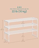 SONGMICS 3-Tier Shoe Rack Storage Organizer 30x92x55 cm Pearl White LSA303W03 view 6