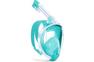 W WSTOO Kids Full Face Snorkel Masks,Suitable for Beginners Dry Top Snorkeling Gear,Can Your Mouth or Nose to Breathe,180 Degrees Panoramic View,Anti-Fog Anti-Leak,Summer Travel and Vacationing Gifts