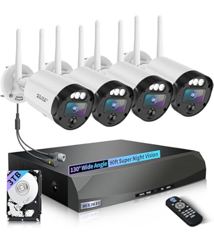 Amazon.com : 4CH Home Security Camera System, Wireless WiFi NVR