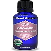 Organic, Frankincense Essential Oil, Food Grade, for Face – 100% Pure, Frankincense, Resin, Oil, Boswellia Serrata, Edible, by Zongle Therapeutics, 1 OZ