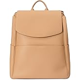 MIA + SOPHIA Leather Diaper Bag Backpack with USB Charging port, Changing Pad, Stroller Straps (Brown Olivia)