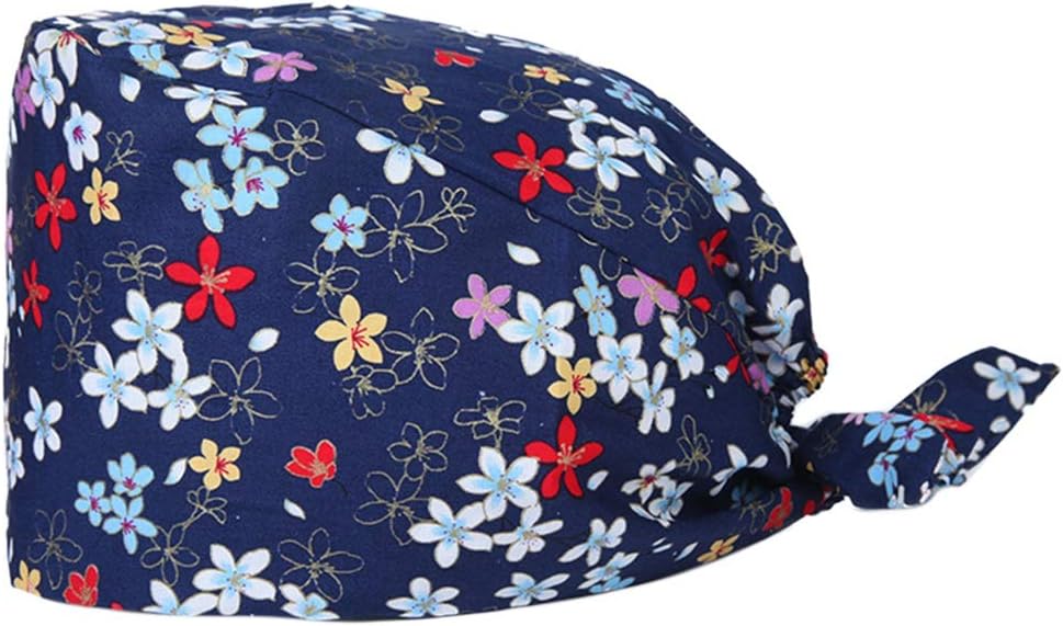 Enerhu Surgical Scrub Cap Adjustable Medical Doctor Nurse Bouffant Hat Surgery Sweatband Turban
