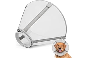 Joypig Dog Cone Collar to Stop Licking, Mesh Recovery Collar After Surgery for Large Medium Small Dogs, Alternative to Elizabeth Cone of Shame (White,7)