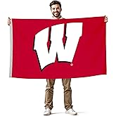 Wisconsin Badgers College Sports Printed Flag - NCAA Licensed - Nylon - School Banner (Red, White) (3' x 5')