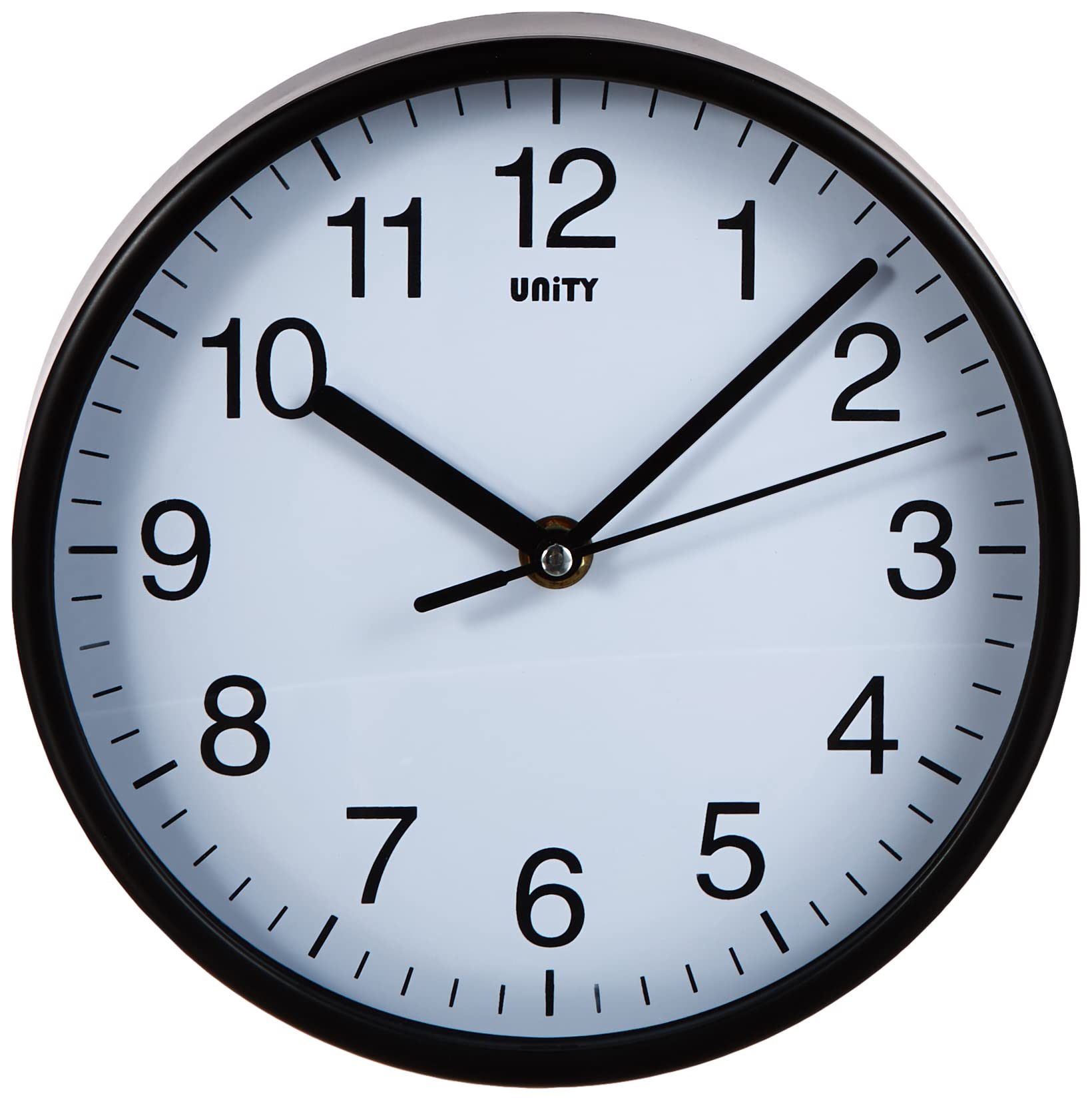 Unity Wall Clock, Radcliffe, Silent Sweep, Modern, Black, 20cm / 8-inch