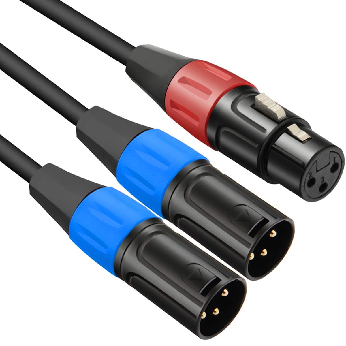 JOMLEY XLR Splitter Cable, 1 XLR Female to 2 Male Y Splitter Cable, Balanced Microphone Audio Cable Adapter - 1.5 meter