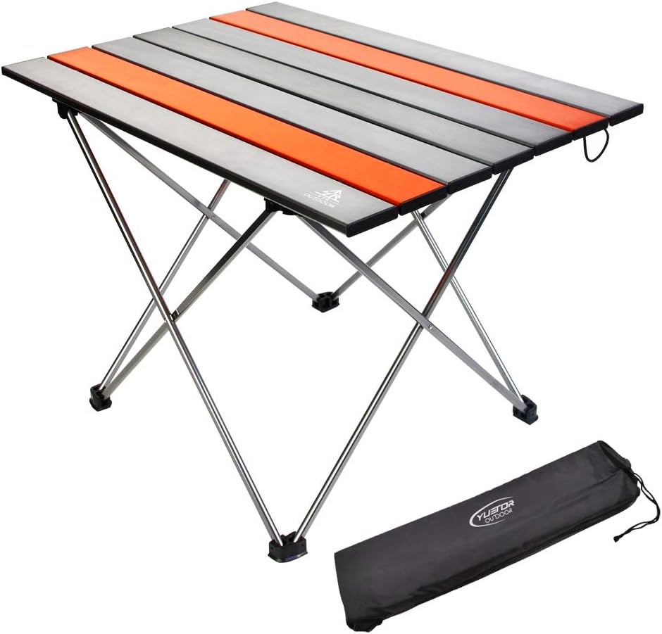YTR OUTDOOR Folding Camping Table Side Table Aluminium for Camping Outdoor Picnic BBQ Hiking Travel Fishing (Medium)