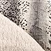Bella Safari Faux Fur Plush Throw Blanket Comforter AQ607, Queen, Snow Leopard