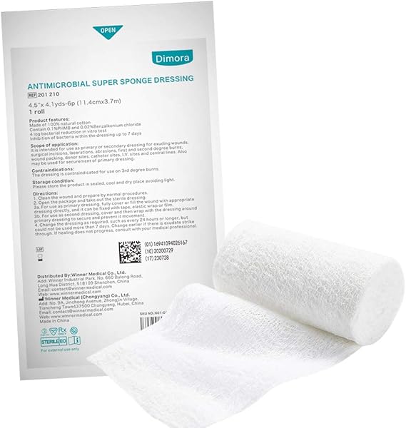 Dimora Super Sponge Dressing, PHMB Antimicrobial Gauze