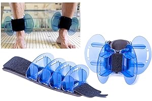 Aqualogix High Resistance Hybrid Aquatic Exercise Fin Set - Blue | Aquatic Cuffs | Quick Start Guide | Leg Water Weights | Strength & Swim Training | Exercise Equipment for Pools | Pair (HRPCFIN)