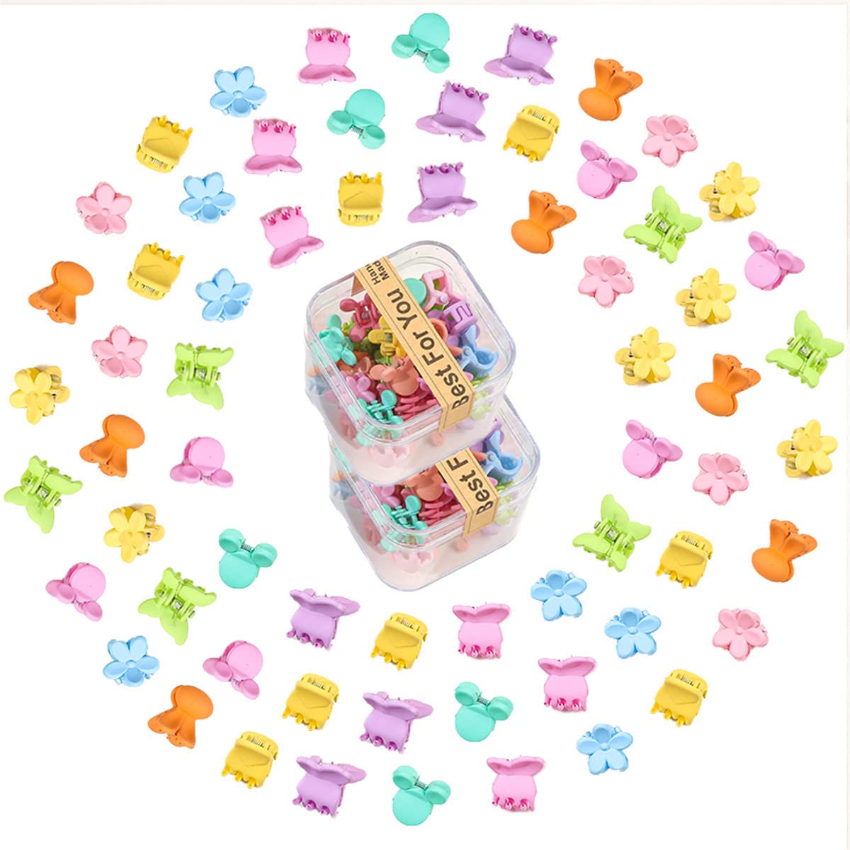 100 Pcs Small Hair Claw Clips for Colorful Flower Mini Acrylic Hair Clips Clamps Accessories for Women Girls Teens Kids Barrettes Decor