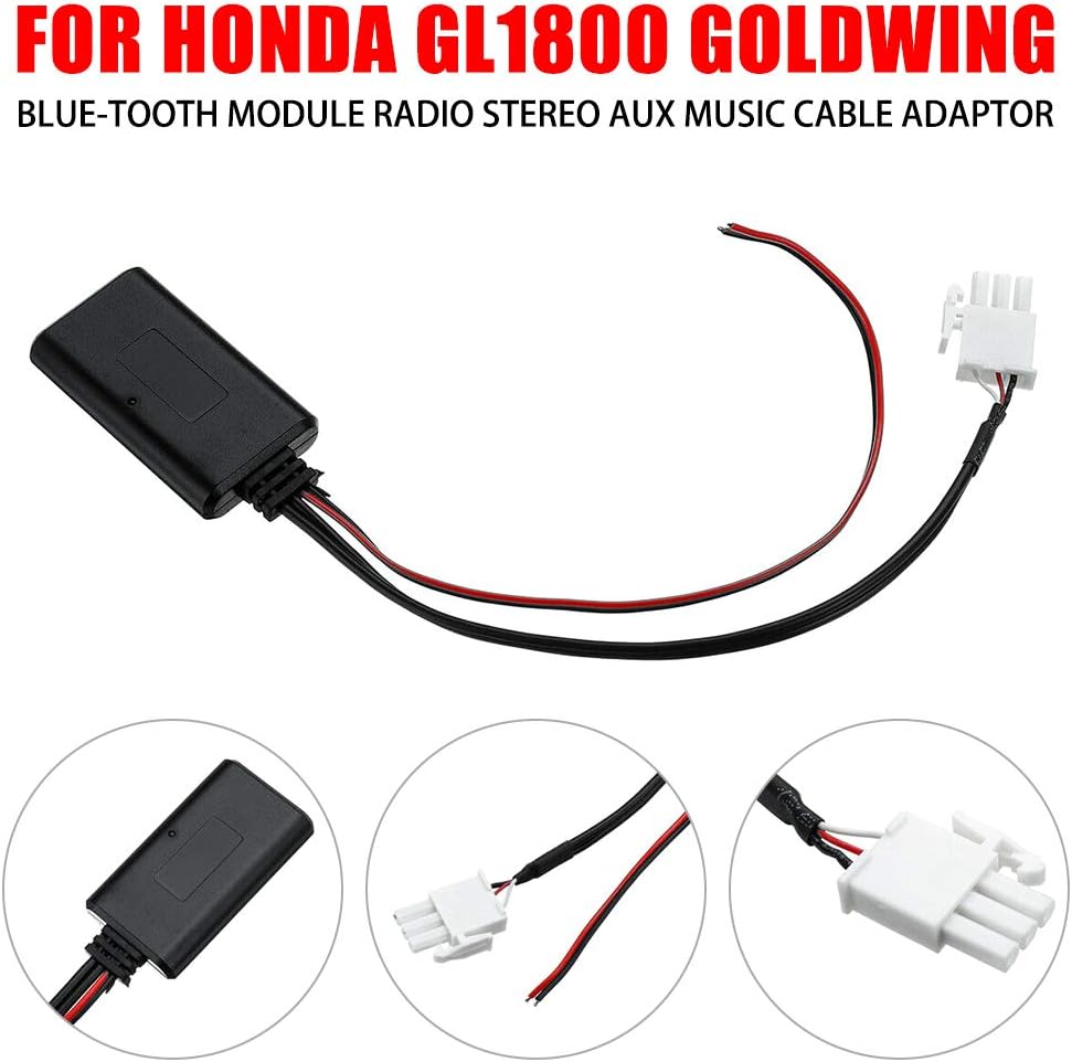Luixxuer Built in Bluetooth Adaptor for Honda GL1800, Radio Stereo Bluetooth Streaming Module with AUX Cable