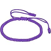 PATIKIL Lucky Handmade Braided Rope String Bracelet, Round Adjustable Prayer Protection Bracelet for Women Anniversary Family Jewelry Gifts