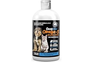 Omegease Fish Oil for Dogs & Cats - Finest for Pets Omega 3 for Cats & Dogs - Supplement for Skin & Coat, Itching, Shedding, Joints & Immune Health - 100% Pure Omega Fish Oil with EPA & DHA (16 oz)