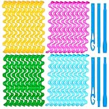 Duufin 36 Pcs Wave Hair Curler Rollers 50 Centimeters Heatless Water Ripple Curlers Magic Hair Rollers DIY Hair Style Tools Set for Women and Girls (Bonus: 2 Pcs Hooks)