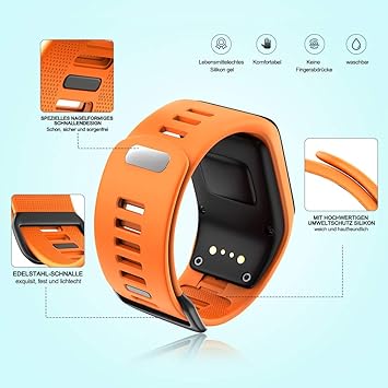 ANBEST Pulsera de TPU Compatible con Tomtom Runner 3/Runner 2 Correa, Banda de Protección Ambiental para Tomtom Spark 3/Runner 2/Golfer 2/Adventurer ...