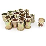 uxcell 20Pcs Steel Rivet Nut Flat Head Insert Nutsert 3/8-16