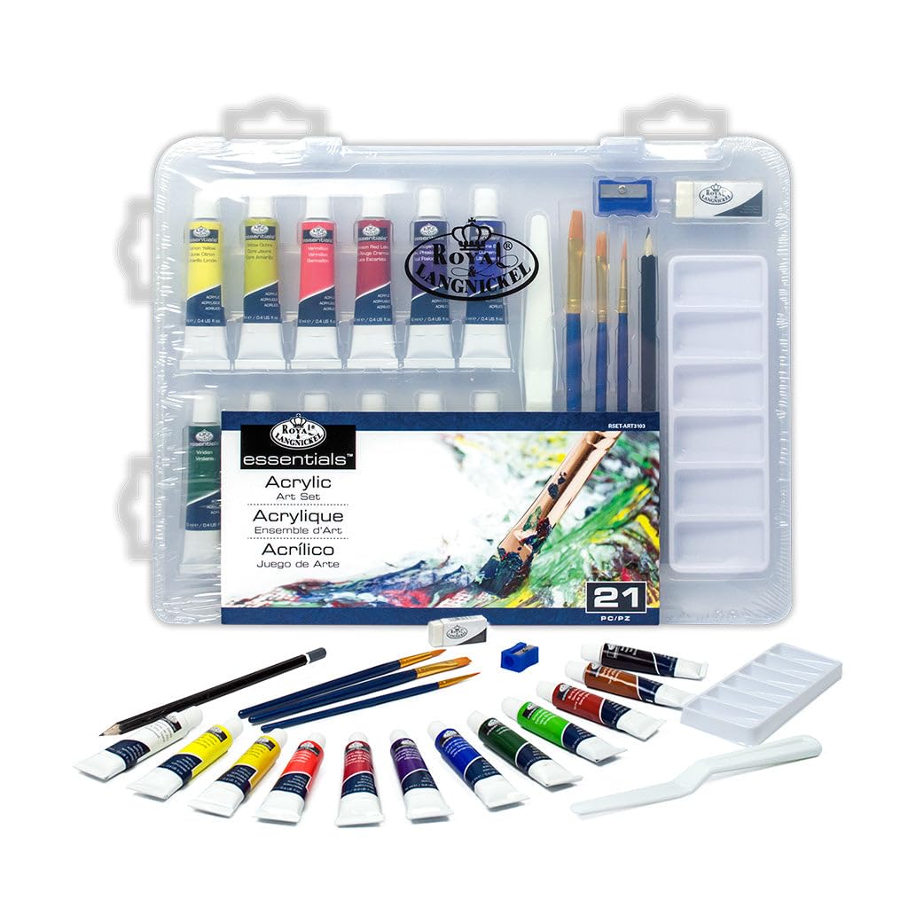 Royal & Langnickel Essentials Clear View Small Case Acrylic Art Set