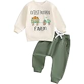 Arvbitana Baby Boys Halloween Two Piece Outfits Long Sleeve Pumpkin Letter Pullover Sweatshirt Pants Fall Winter Clothes (G-Green, 2-3T)