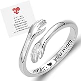 Hug Rings for Women 18K Gold Plated Gold Silver Adjustable Ring for Mother Daughter Hand Ring