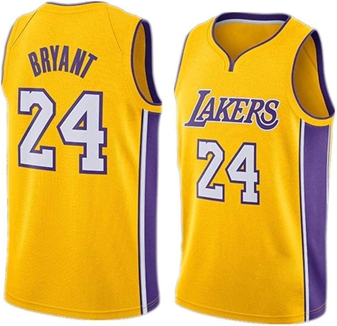 Men's JerseyNBA Jersey Lakers No. 24 Lakers VNeck Mesh Basketball