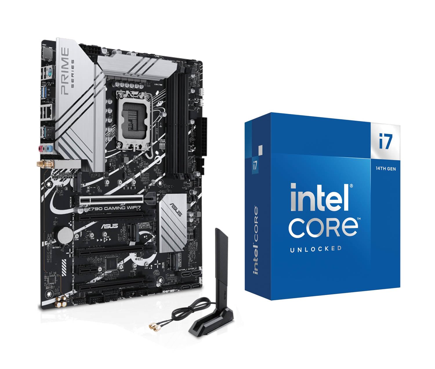 INLAND by Micro Center CPU Motherboard Intel i7-14700K 14th Gen 20-Cores LGA 1700 Desktop Processor with ASUS Z790 Gaming WIFI7 ATX Motherboard
