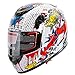 Graffiti Street Art Gloss White Dual Visor Full Face Motorcycle Helmet DOT (Large)