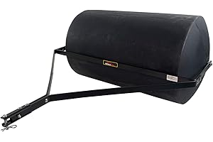 Brinly PRT-362BH-A 690 lb. Tow Behind Poly Lawn Roller with Easy Turn Plug, 24 by 36-Inch, Flat Black