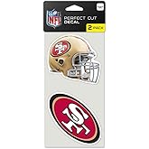 WinCraft NFL San Francisco 49ers Perfect Cut Decal (Set of 2), 4" x 4" Black