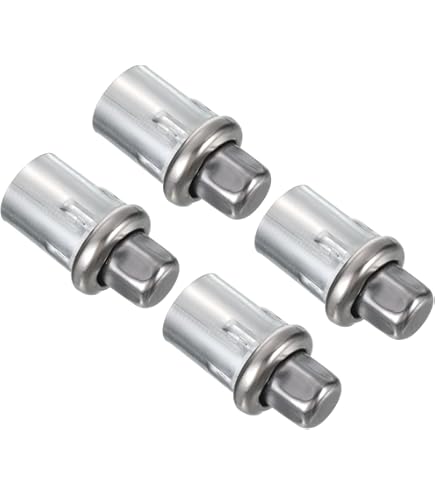 Dunzy Adjustable Stainless Steel Flanged Feet Round Base Furniture Feet for 1 5/8 Inch Od Stainless Steel Tubing, Pipe Style Table Legs Support, Height Adjustable 1 3/8 to 2 1/2 Inch(4 Pcs