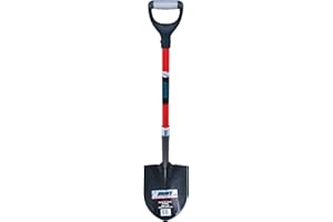 Heavy-Duty Round Point Shovel, Carbon Steel Blade, Fibreglass, D-Grip Handle