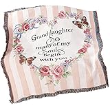 Granddaughter Smile Floral Tapestry Throw