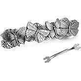 Amaxer Viking Gold Silver Barrettes for Women Girls Celtic Hair Clips for Thick Thin Hair Vintage French Hair Clips Hair Styling Accessories (Silver-Butterfly)
