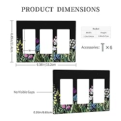 Wild Flower 3 Gang Rocker Light Switch Cover Triple